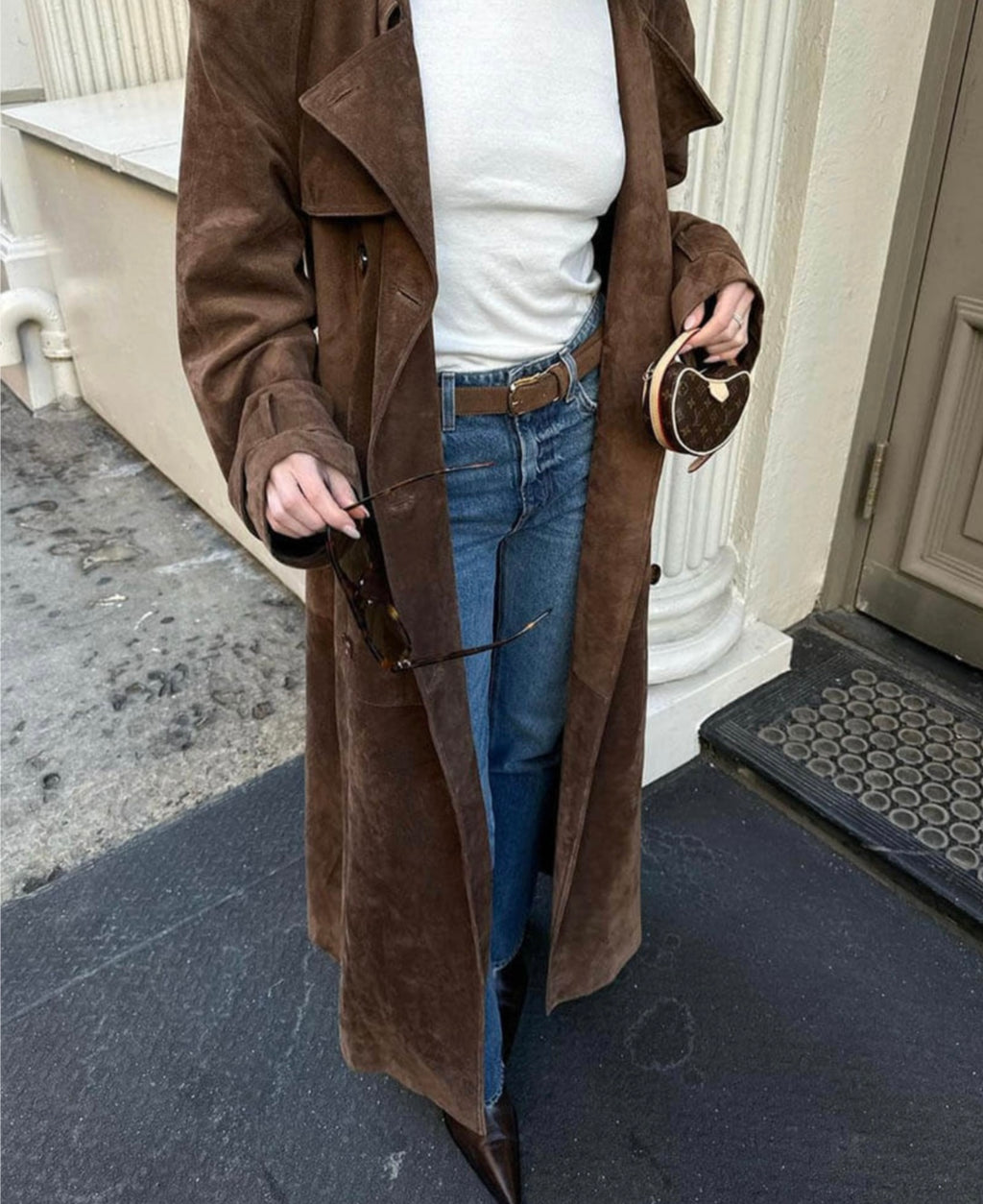 Molly Faux Suede Trenchcoat