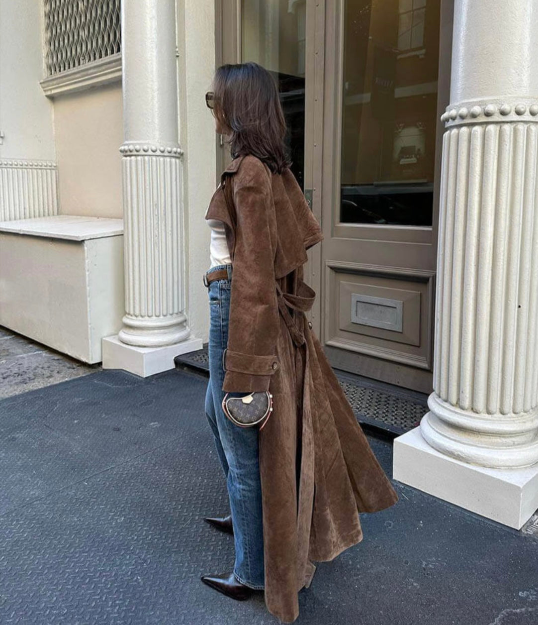 Molly Faux Suede Trenchcoat